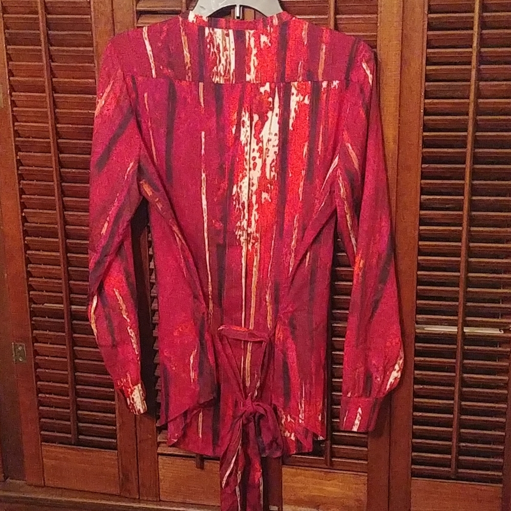 Calvin Klein long sl tunic multi reds - Picture 4 of 4
